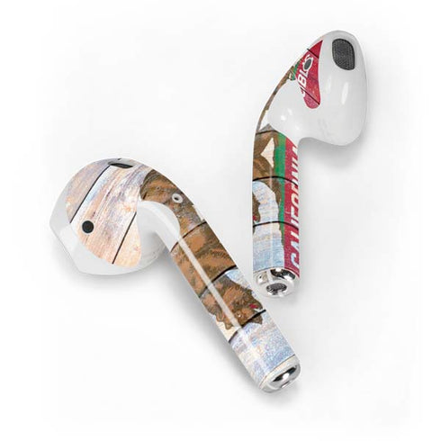 California Flag Light Wood Apple AirPods Skin
