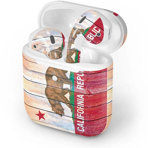 California Flag Light Wood Apple AirPods Skin