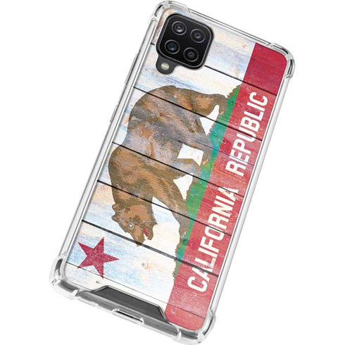 California Flag Light Wood Galaxy A12 Clear Case