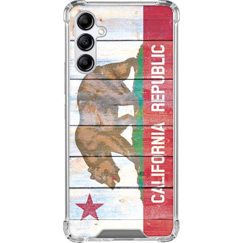 California Flag Light Wood Galaxy A15 5G Clear Case