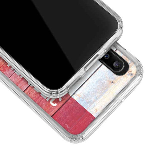 California Flag Light Wood Galaxy A30 Clear Case