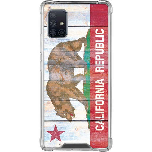 California Flag Light Wood Galaxy A51 5G Clear Case
