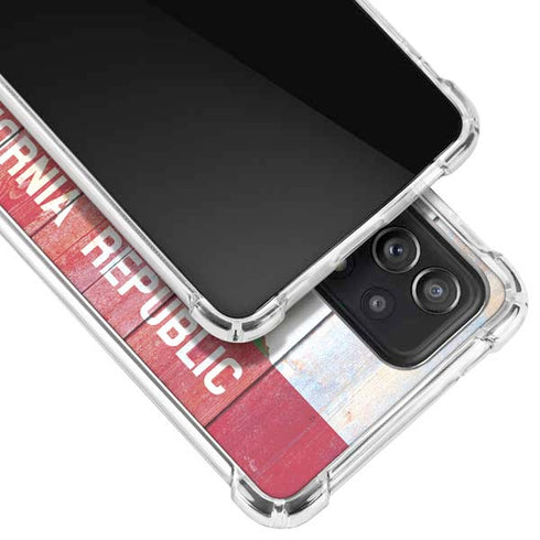 California Flag Light Wood Galaxy A52 5G Clear Case