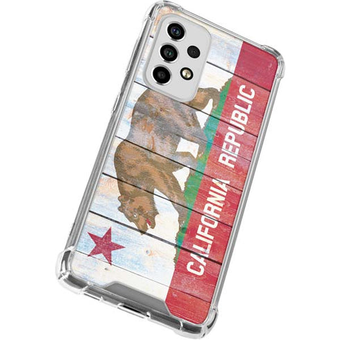 California Flag Light Wood Galaxy A53 5G Clear Case