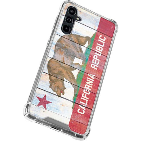 California Flag Light Wood Galaxy A54 5G Clear Case