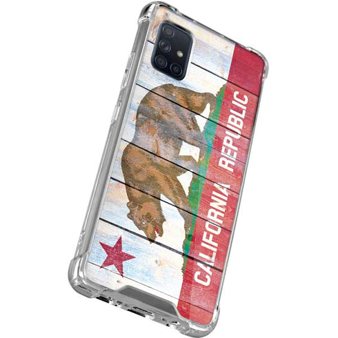 California Flag Light Wood Galaxy A71 5G Clear Case