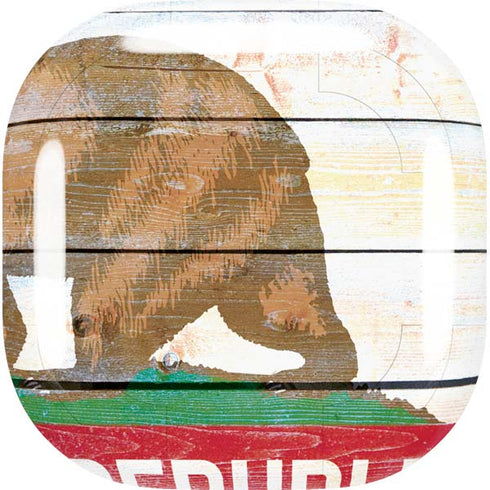 California Flag Light Wood Galaxy Buds Live Skin