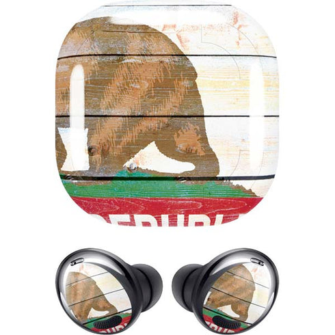 California Flag Light Wood Galaxy Buds Pro Skin