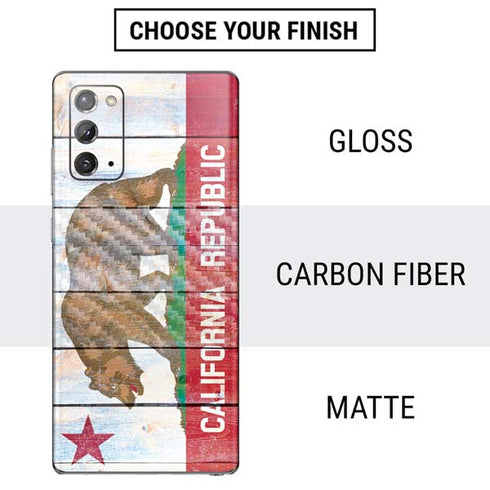 California Flag Light Wood Galaxy Note20 5G Skin