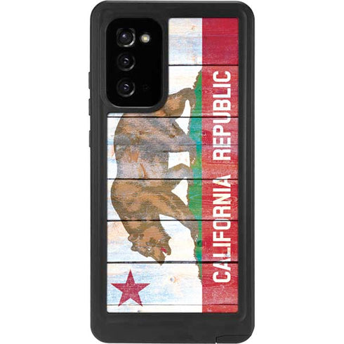 California Flag Light Wood Galaxy Note20 5G Waterproof Case
