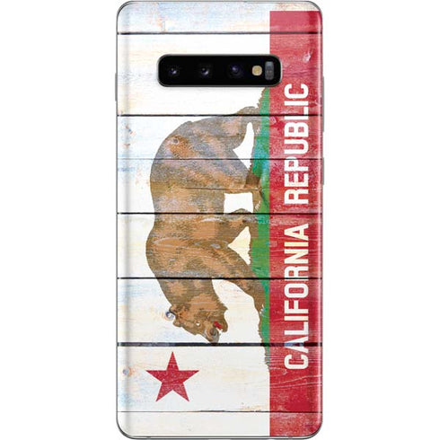 California Flag Light Wood Galaxy S10 Plus Skin