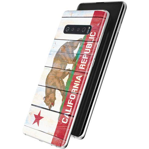 California Flag Light Wood Galaxy S10 Plus Skin