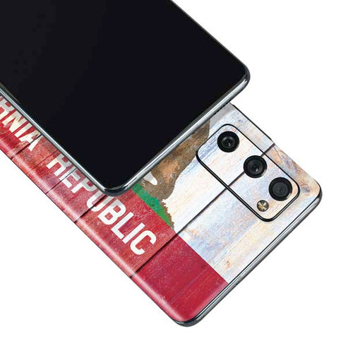 California Flag Light Wood Galaxy S20 Fan Edition Skin