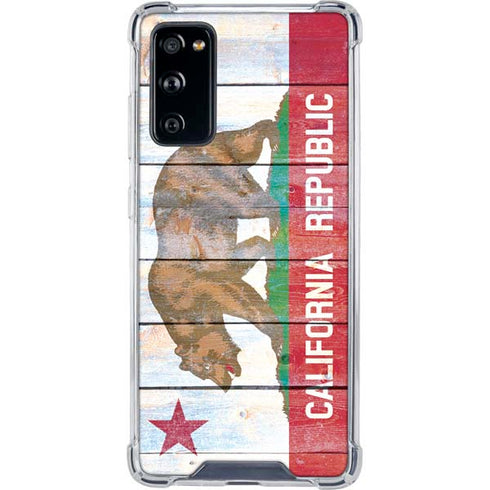 California Flag Light Wood Galaxy S20 FE Clear Case
