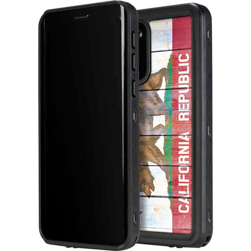 California Flag Light Wood Galaxy S20 Plus Waterproof Case