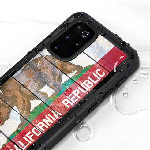 California Flag Light Wood Galaxy S20 Plus Waterproof Case