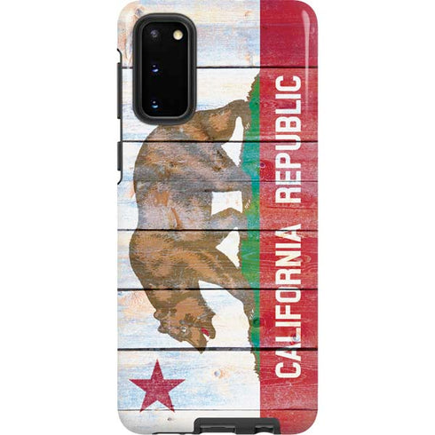 California Flag Light Wood Galaxy S20 Pro Case