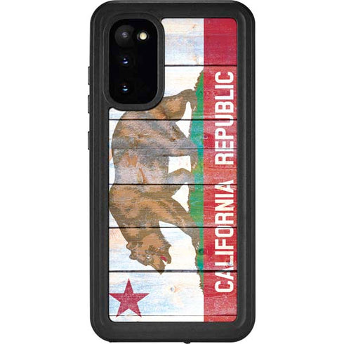 California Flag Light Wood Galaxy S20 Waterproof Case