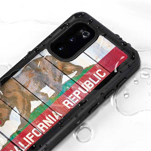 California Flag Light Wood Galaxy S20 Waterproof Case