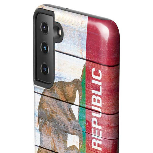 California Flag Light Wood Galaxy S21 FE Pro Case