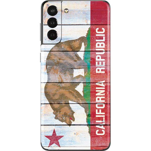California Flag Light Wood Galaxy S21 Plus 5G Skin