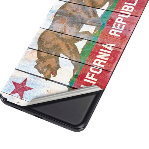California Flag Light Wood Galaxy S21 Plus 5G Skin