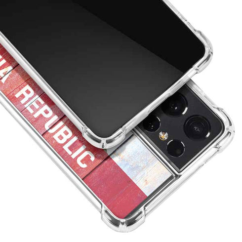 California Flag Light Wood Galaxy S21 Ultra 5G Clear Case