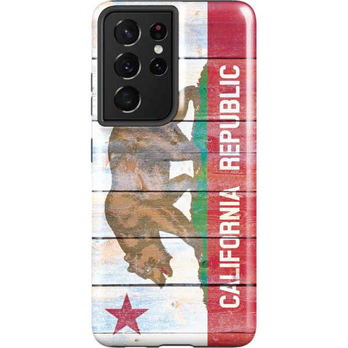California Flag Light Wood Galaxy S21 Ultra 5G Pro Case