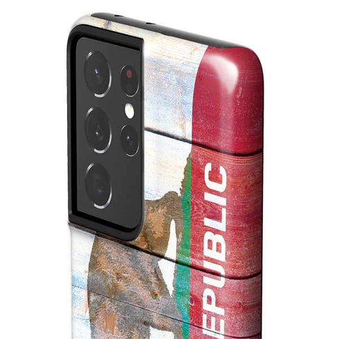 California Flag Light Wood Galaxy S21 Ultra 5G Pro Case