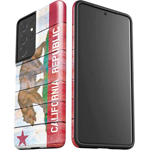 California Flag Light Wood Galaxy S21 Ultra 5G Pro Case