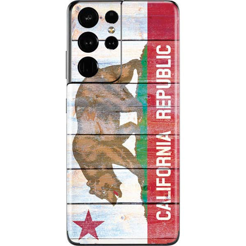 California Flag Light Wood Galaxy S21 Ultra 5G Skin