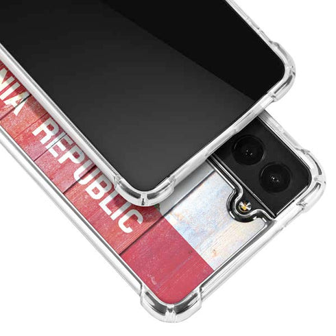 California Flag Light Wood Galaxy S22 Plus Clear Case