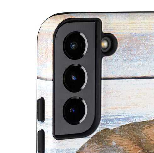 California Flag Light Wood Galaxy S22 Plus Pro Case