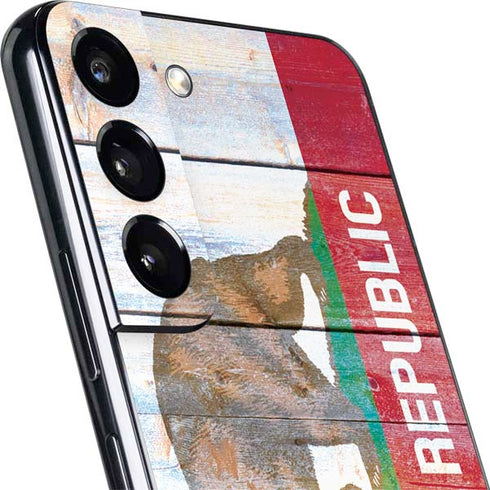 California Flag Light Wood Galaxy S22 Plus Skin