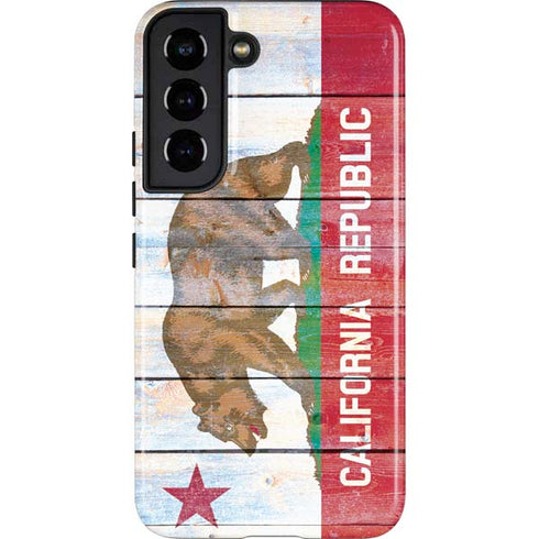 California Flag Light Wood Galaxy S22 Pro Case