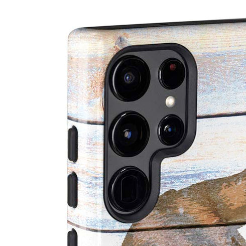 California Flag Light Wood Galaxy S22 Ultra Pro Case