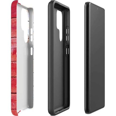 California Flag Light Wood Galaxy S22 Ultra Pro Case