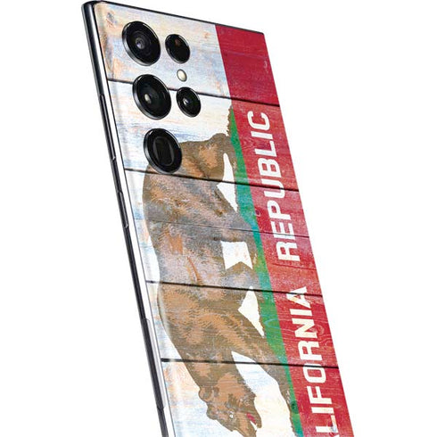 California Flag Light Wood Galaxy S22 Ultra Skin