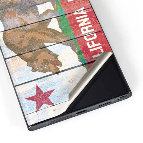 California Flag Light Wood Galaxy S22 Ultra Skin