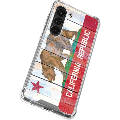 California Flag Light Wood Galaxy S23 Clear Case