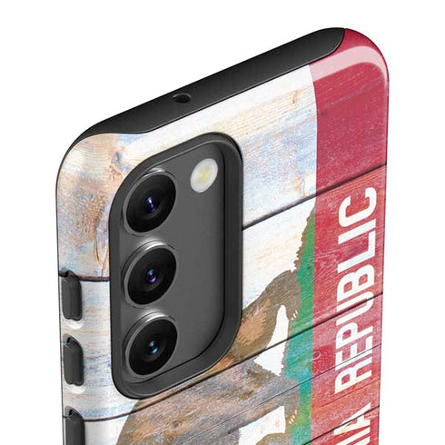 California Flag Light Wood Galaxy S23 Plus Pro Case