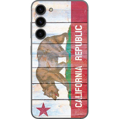 California Flag Light Wood Galaxy S23 Plus Skin