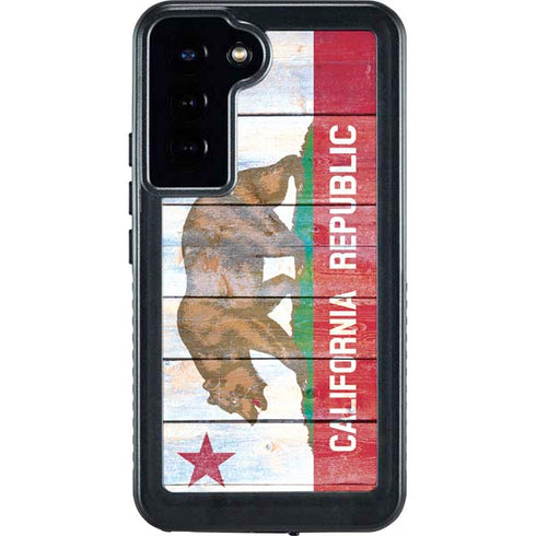 California Flag Light Wood Galaxy S23 Plus Waterproof Case
