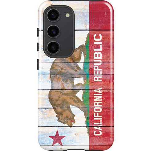 California Flag Light Wood Galaxy S23 Pro Case
