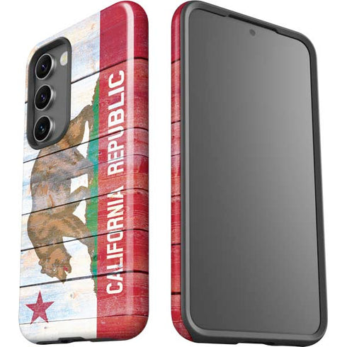 California Flag Light Wood Galaxy S23 Pro Case