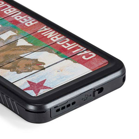 California Flag Light Wood Galaxy S23 Waterproof Case