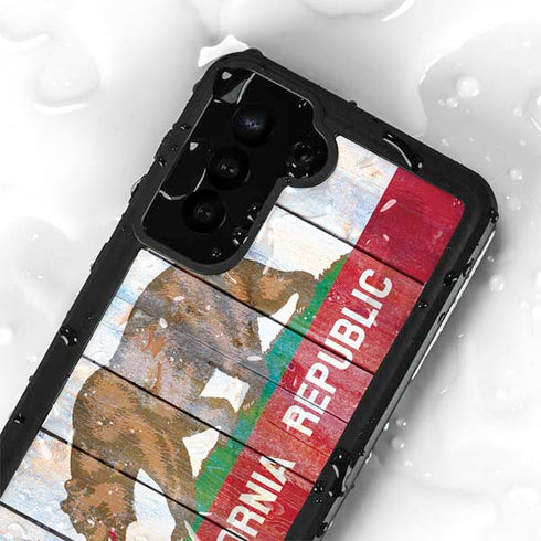 California Flag Light Wood Galaxy S23 Waterproof Case