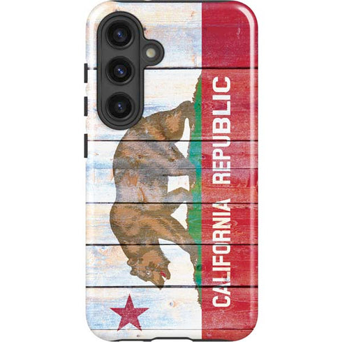California Flag Light Wood Galaxy S24 Impact Case