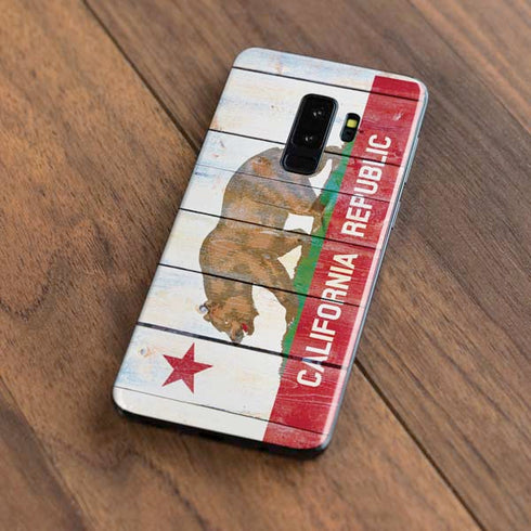 California Flag Light Wood Galaxy S9 Plus Skin