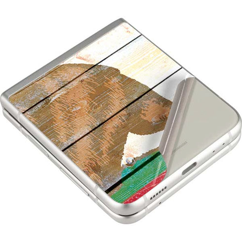 California Flag Light Wood Galaxy Z Flip3 5G Skin
